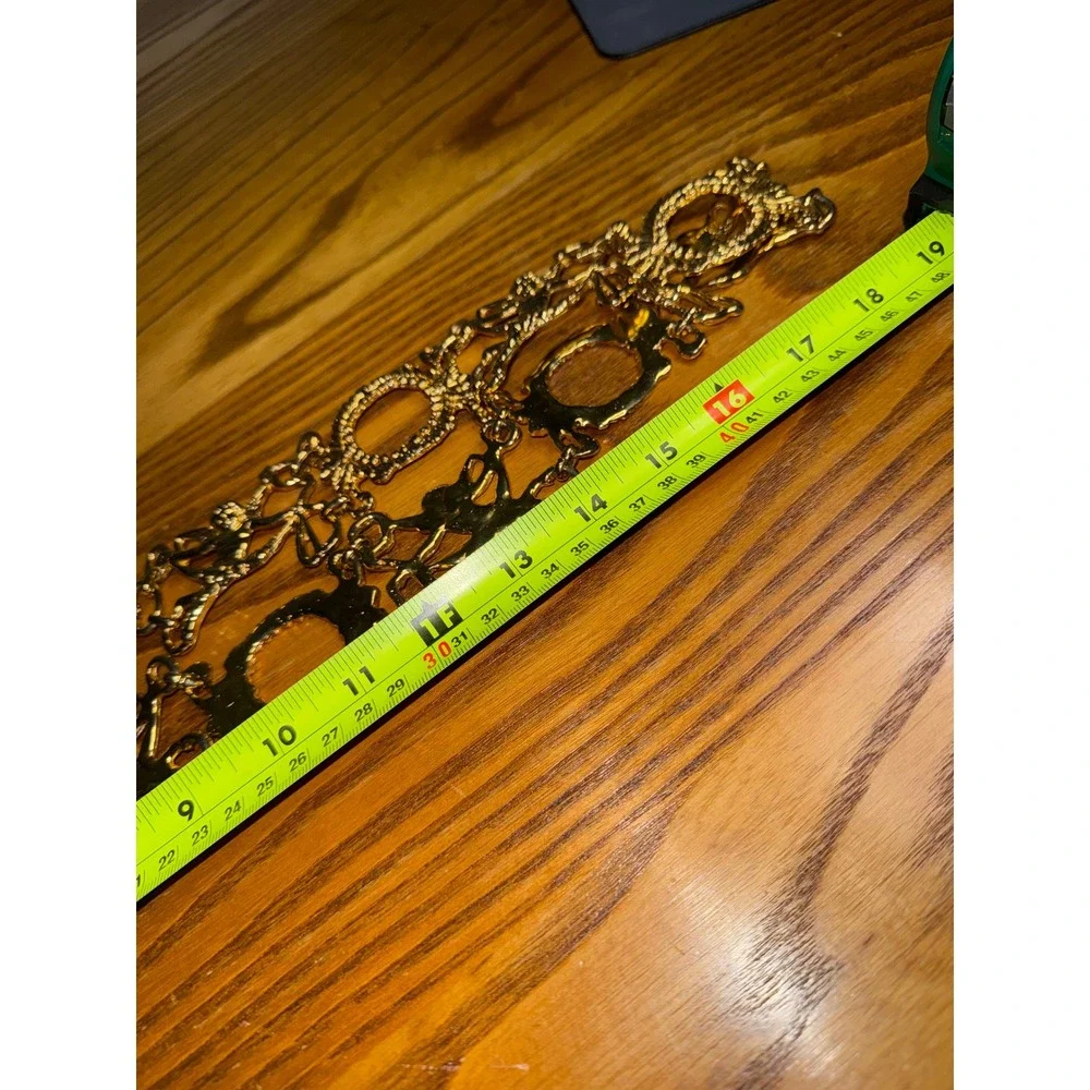Vintage Inspired Ornate Gold Chain Waist Belt Cherub Heart Statement Accessory